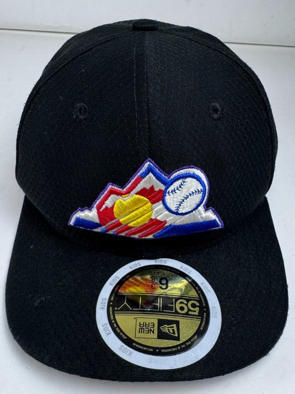 Colorado Rockies New Era 59FIFTY MLB Authentic Kids Fitted Hat Size 6 3/8 Black